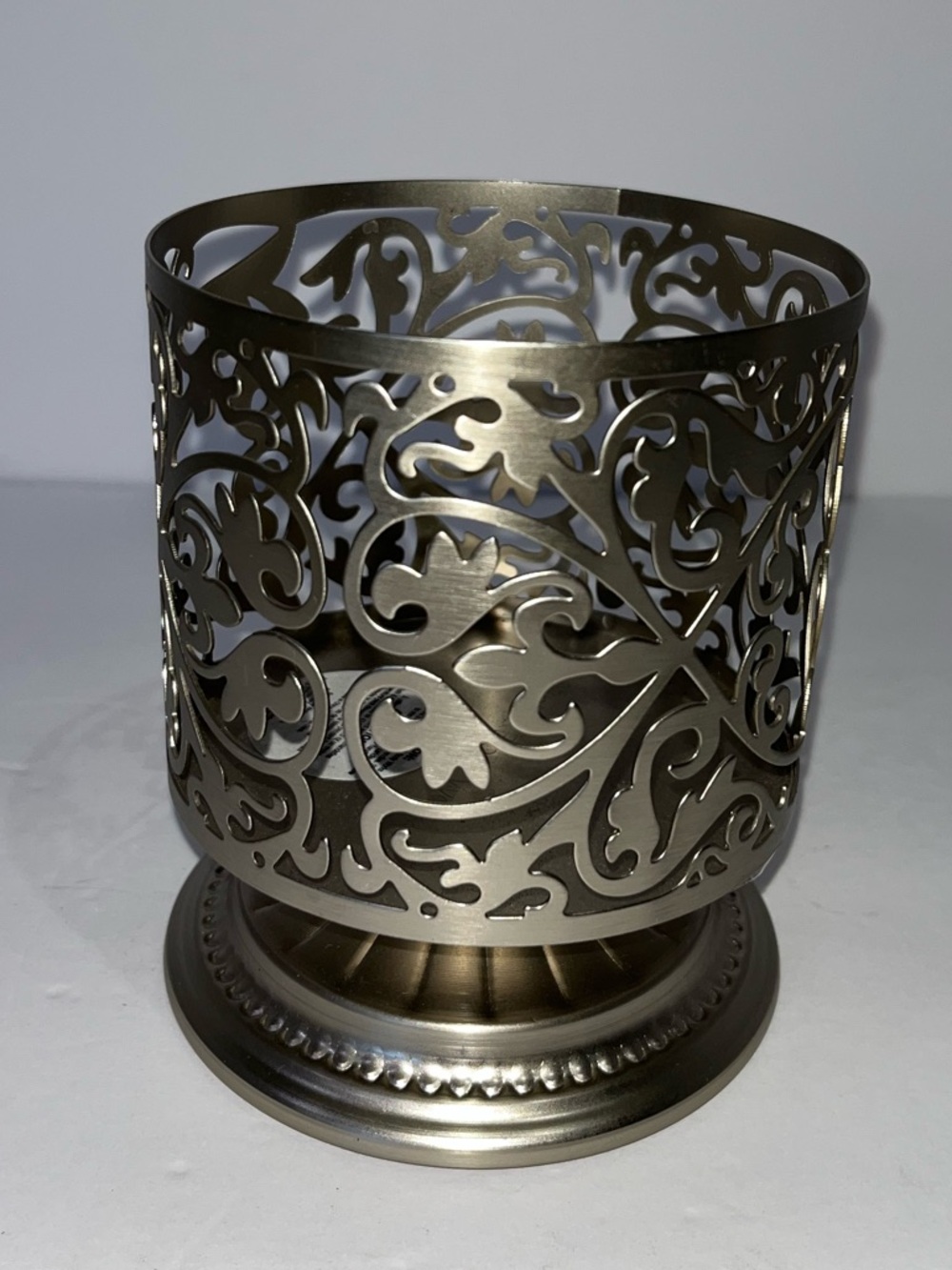 Bath & Body Works Silver Ornate 3 Wick Candle Holder